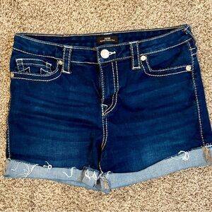True Religion Dark Blue Jennie Mid rise Shorts